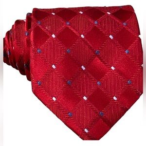 Michael Michael Kors 100% Silk Necktie Elegant Red Patterned